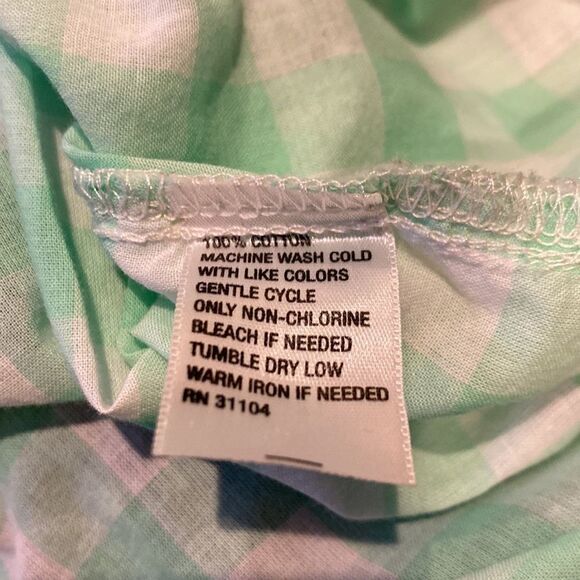 C Red Camel Women’s Medium Casual Button Down Shirt Plaid Sheer Chest Pocket - Picture 6 of 6